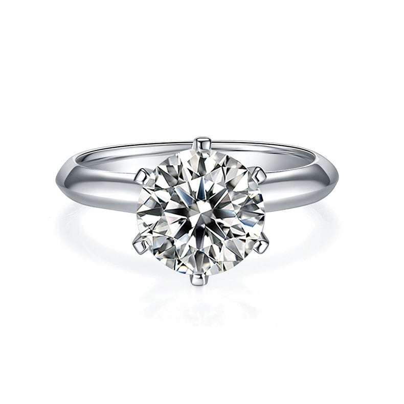 Round,Women's Ring,925 Sterling Silver,Moissanite,Jewelry,Grdeer