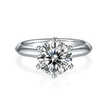 Round,Women's Ring,925 Sterling Silver,Moissanite,Jewelry,Grdeer