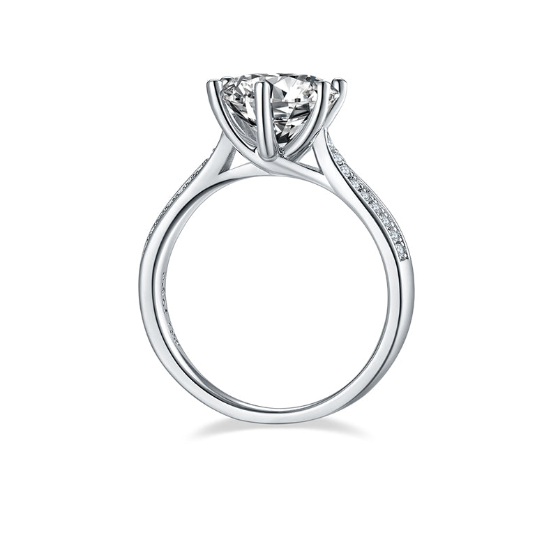 Round,Women's Ring,925 Sterling Silver,Moissanite,Jewelry,Grdeer