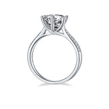 Round,Women's Ring,925 Sterling Silver,Moissanite,Jewelry,Grdeer