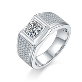 Round,Men, Ring,925 Sterling Silver,Moissanite,Jewelry,Grdeer