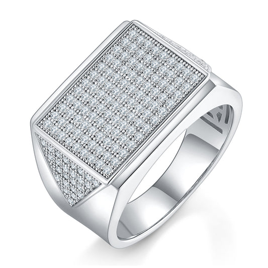 Wedding Ring S925 Silver Men's Moissanite R3852-Grdeer
