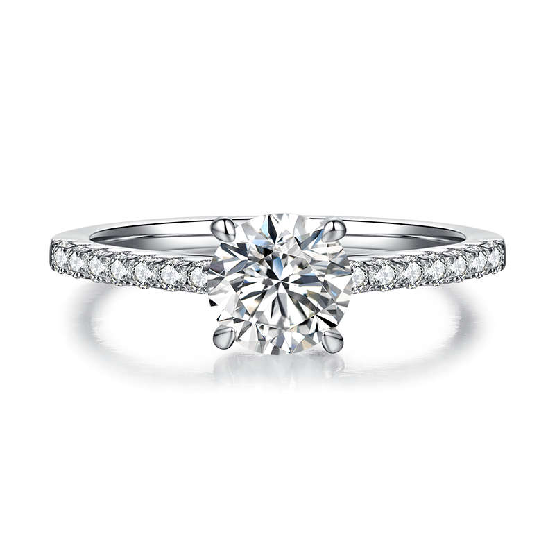 Round,Gift,Engagement ring,S925 silver,moissanite,Jewelry,Grdeer