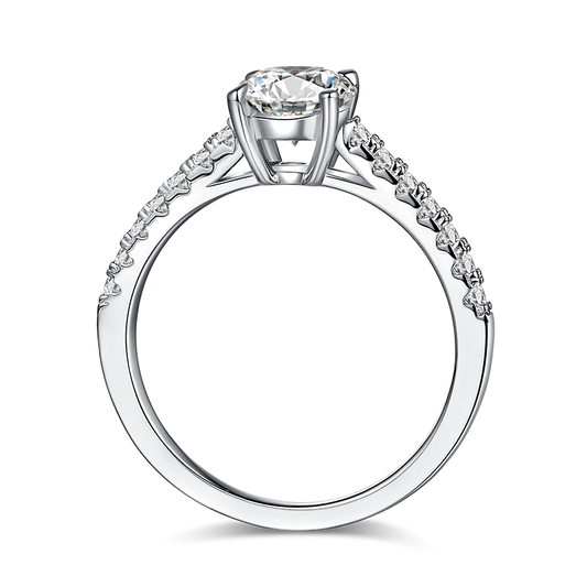 Round,Gift,Engagement ring,S925 silver,moissanite,Jewelry,Grdeer