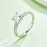 Round,Gift,Engagement ring,S925 silver,moissanite,Jewelry,Grdeer