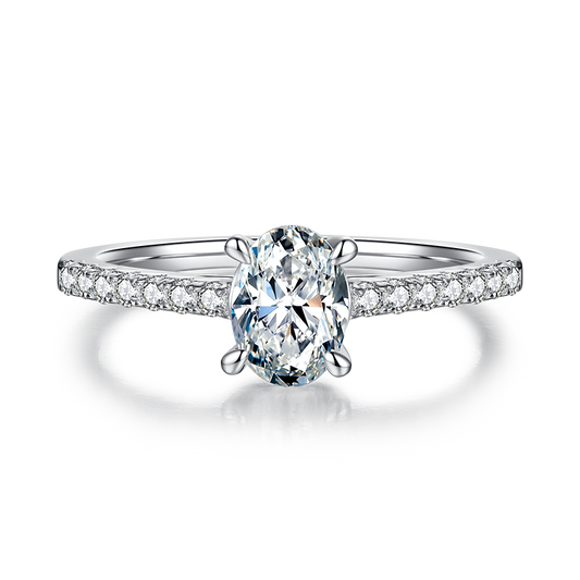 Egg-shaped,Gift,Engagement ring,S925 silver,moissanite,Jewelry,Grdeer