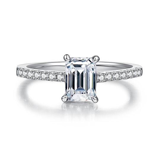 Rectangular,Gift,Engagement ring,S925 silver,moissanite,Jewelry,Grdeer