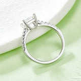 Square,Gift,Engagement ring,S925 silver,moissanite,Jewelry,Grdeer