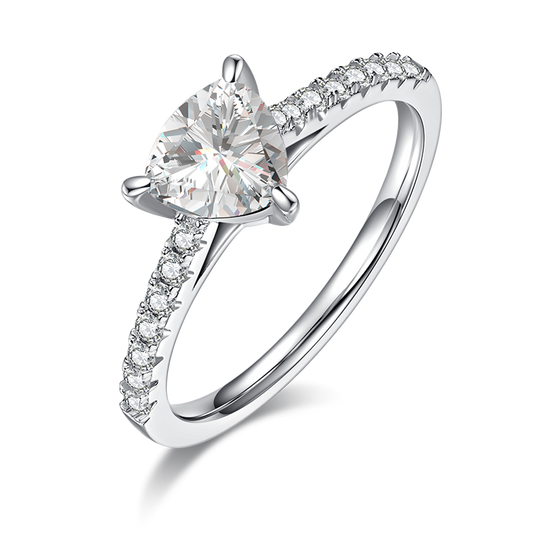 Gift,Engagement ring,S925 silver,Triangle,moissanite,Jewelry,Grdeer