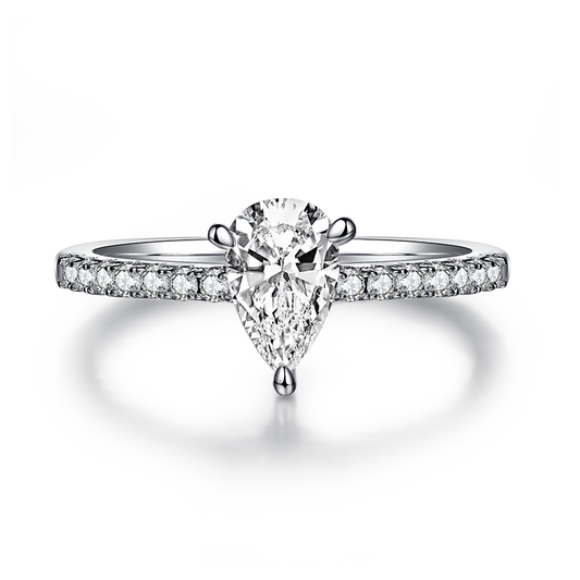 Gift,Engagement ring,S925 silver,pear shape,moissanite,Jewelry,Grdeer