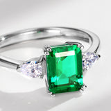 Ring,Cultivated Emerald,Gift,925 Silver,Jewelry,Grdeer