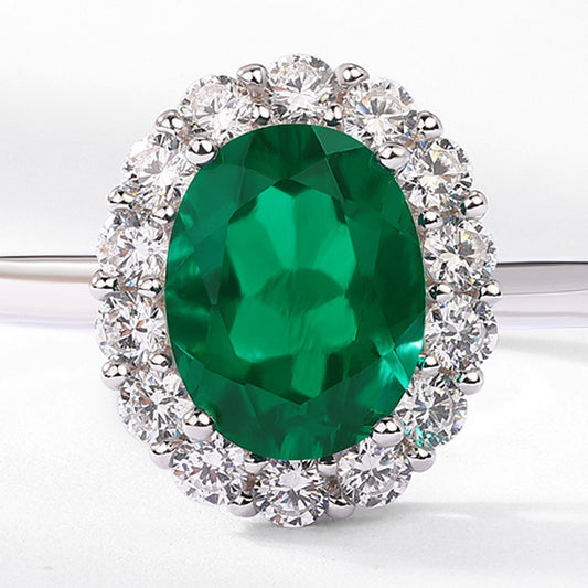 Ring,cultured emerald,Gift,925 Silver,Jewelry,Grdeer