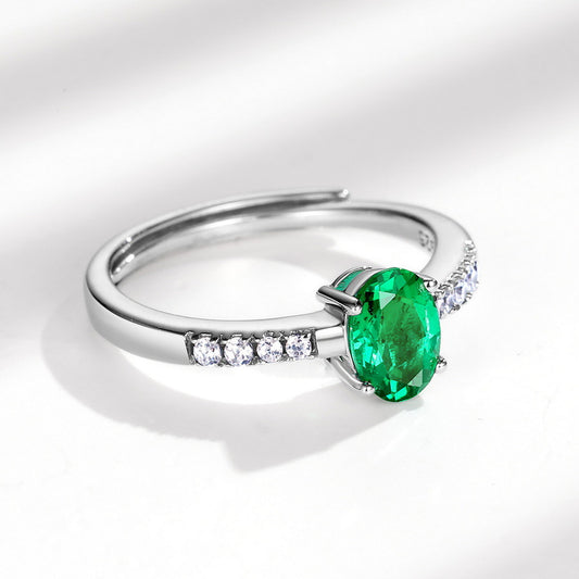 Ring,cultured emerald,Gift,925 Silver,Jewelry,Grdeer