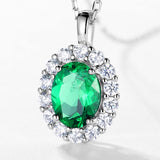 Necklace,cultured emerald,Gift,925 Silver,Jewelry,Grdeer