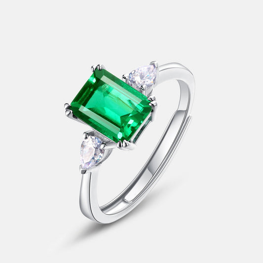 Ring,Cultivated Emerald,Gift,925 Silver,Jewelry,Grdeer