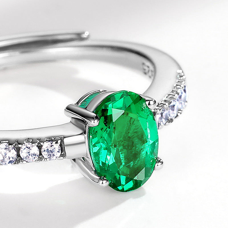 Ring,cultured emerald,Gift,925 Silver,Jewelry,Grdeer