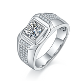 Round,Men, Ring,925 Sterling Silver,Moissanite,Jewelry,Grdeer