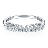  Pear shaped,Eternity Band,Rings,925 Sterling Silver,Moissanite,Jewelry,Grdeer