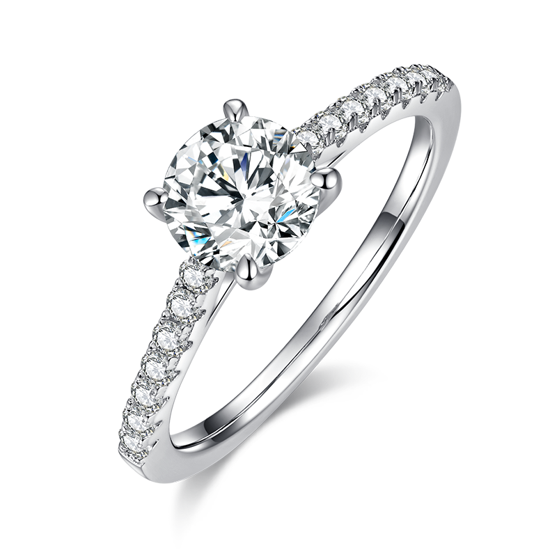 Round,Gift,Engagement ring,S925 silver,moissanite,Jewelry,Grdeer