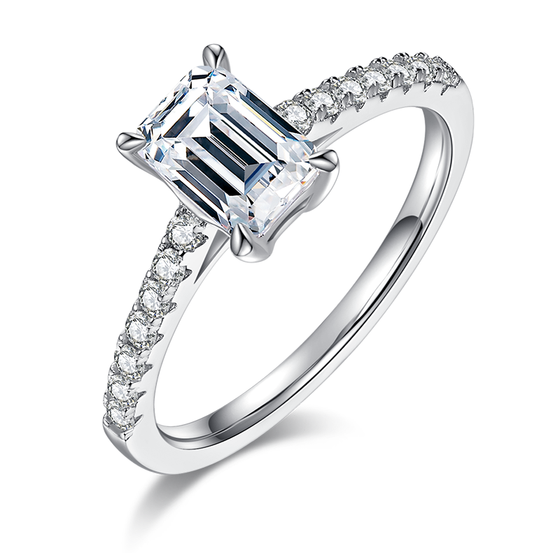 Rectangular,Gift,Engagement ring,S925 silver,moissanite,Jewelry,Grdeer
