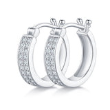 Round,Double rows,moissanite,hoop,earrings,925 silver,Jewelry,Grdee