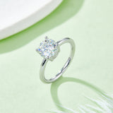 Round,Women's Ring,925 Sterling Silver,Moissanite,Jewelry,Grdeer