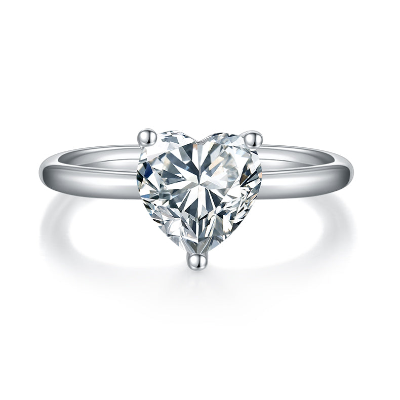 Heart-shaped,Women's Ring,925 Sterling Silver,Moissanite,Jewelry,Grdeer